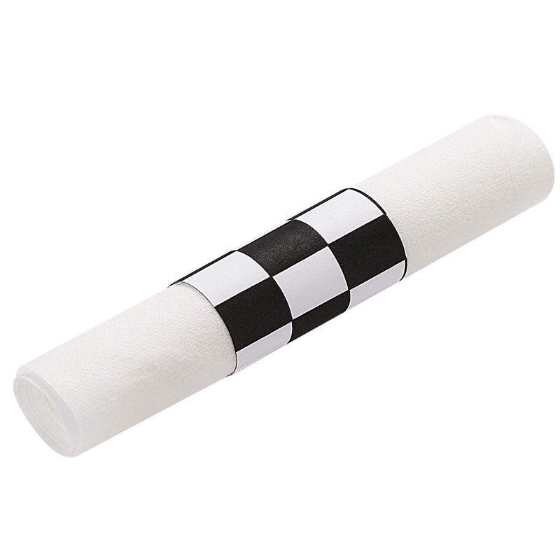 Gmark Paper Napkin Band Box of 2500, Paper Napkin Rings self Adhesive (Black White Grid) GM1110 - Image 2